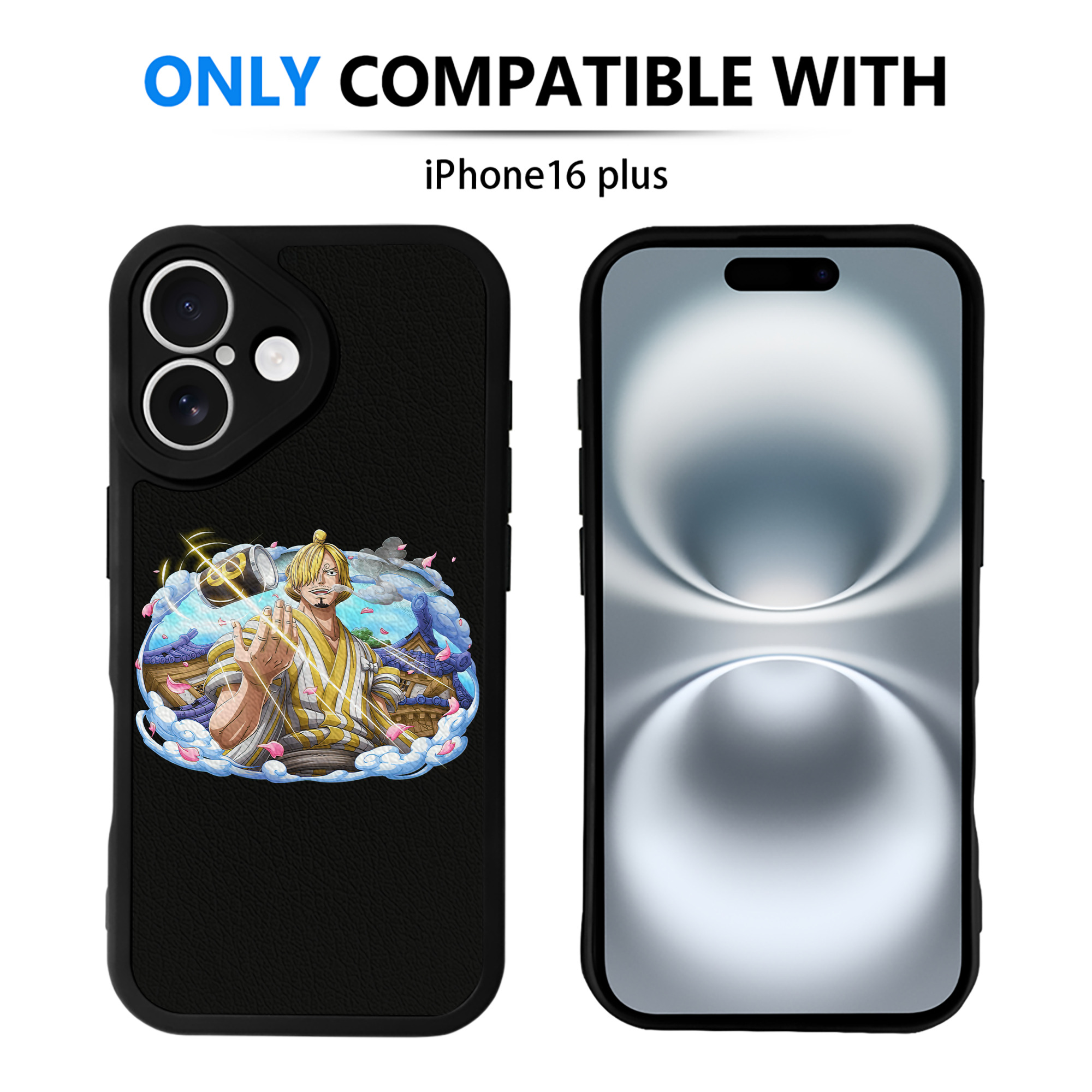 （画像用） ワンピース サンジ ONE PIECE Sanji 【iPhone 16シリーズ対応】シリコンスマホケース（レザー調） 材質：シリコン